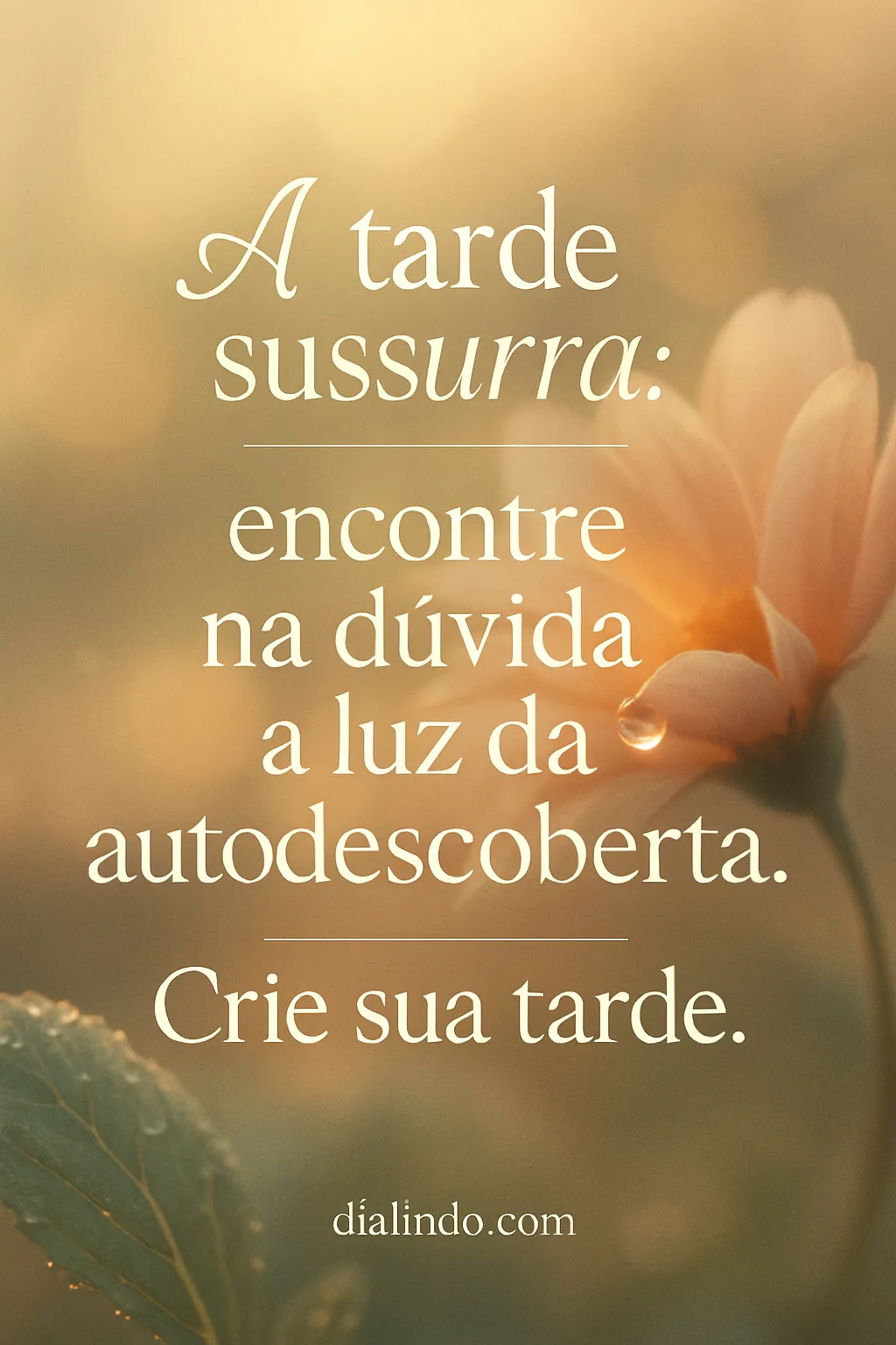 Dúvida: Luz da Tarde