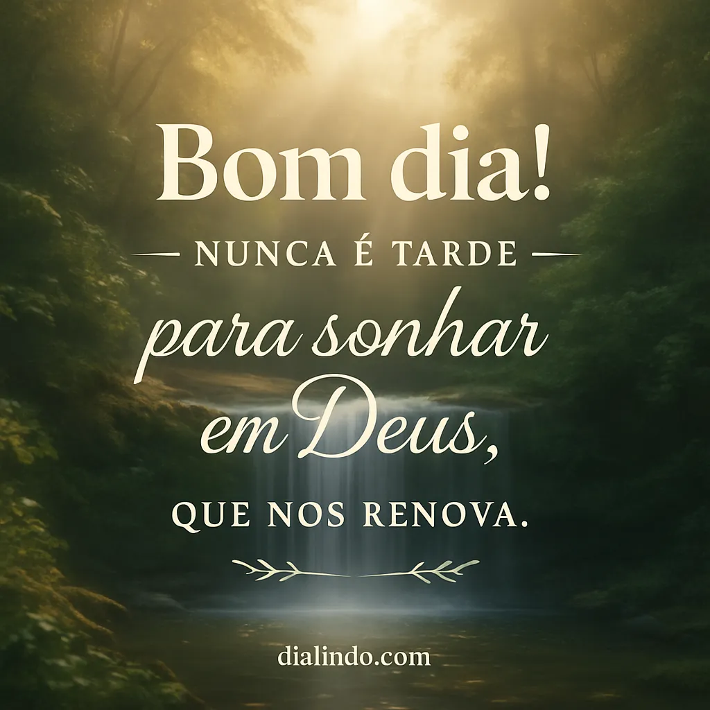 Deus: Sonhar renova a manhã.