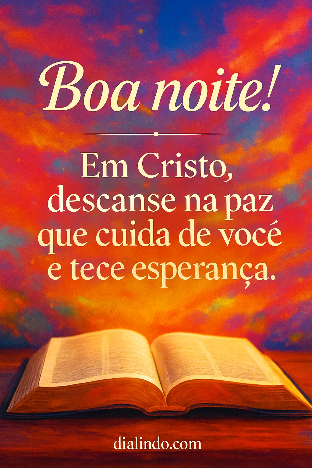 Paz tecendo esperança noturna.