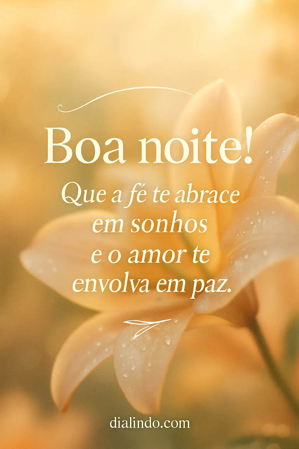 Fé, Amor, Sonhos em Paz.