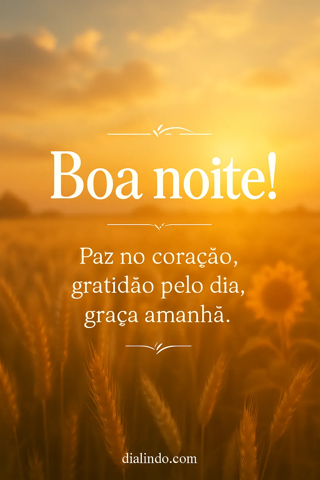 Amanhã, colheita da gratidão.