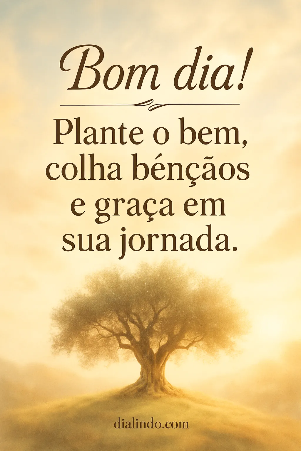 Plante o bem, colha graça.