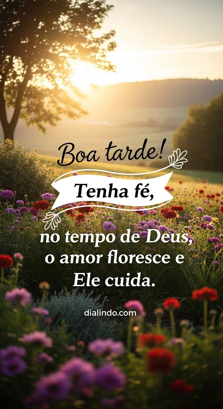 Amor floresce no tempo Dele.