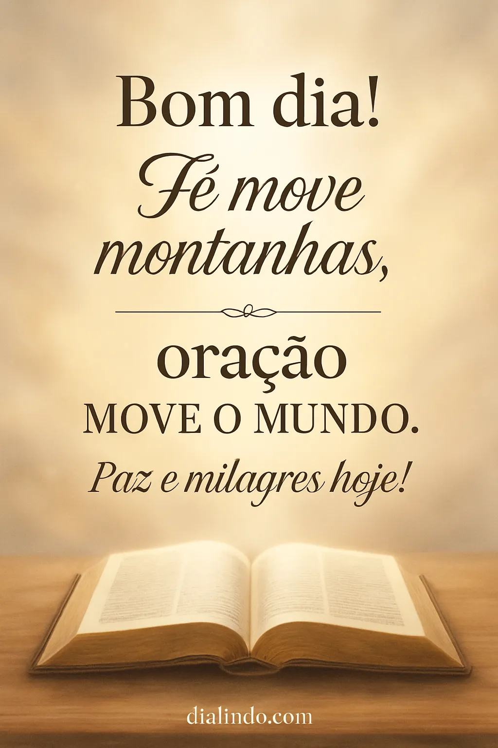 Mundo movido a paz e milagres.