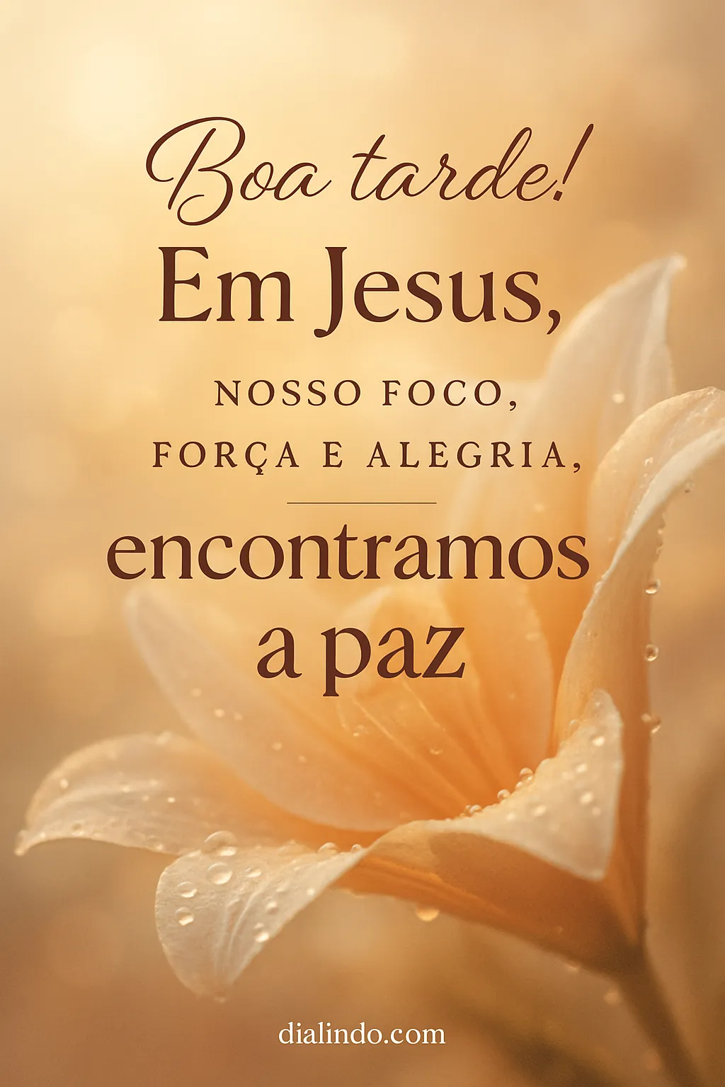 Paz achada: Jesus, alegria.