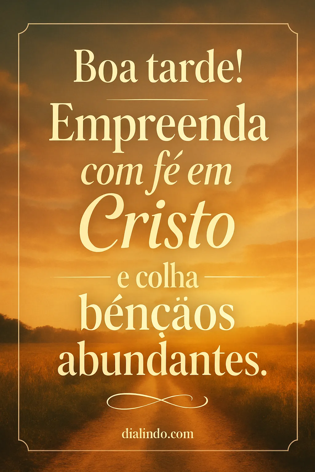 Fé empreendedora: colheita divina.