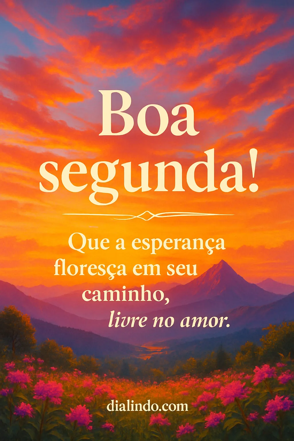 Segunda: Amor e Florescer Livre - Imagem inspiradora