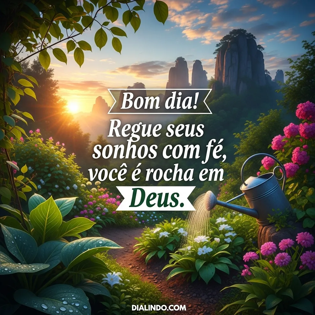 Regue a fé, floresça rocha.