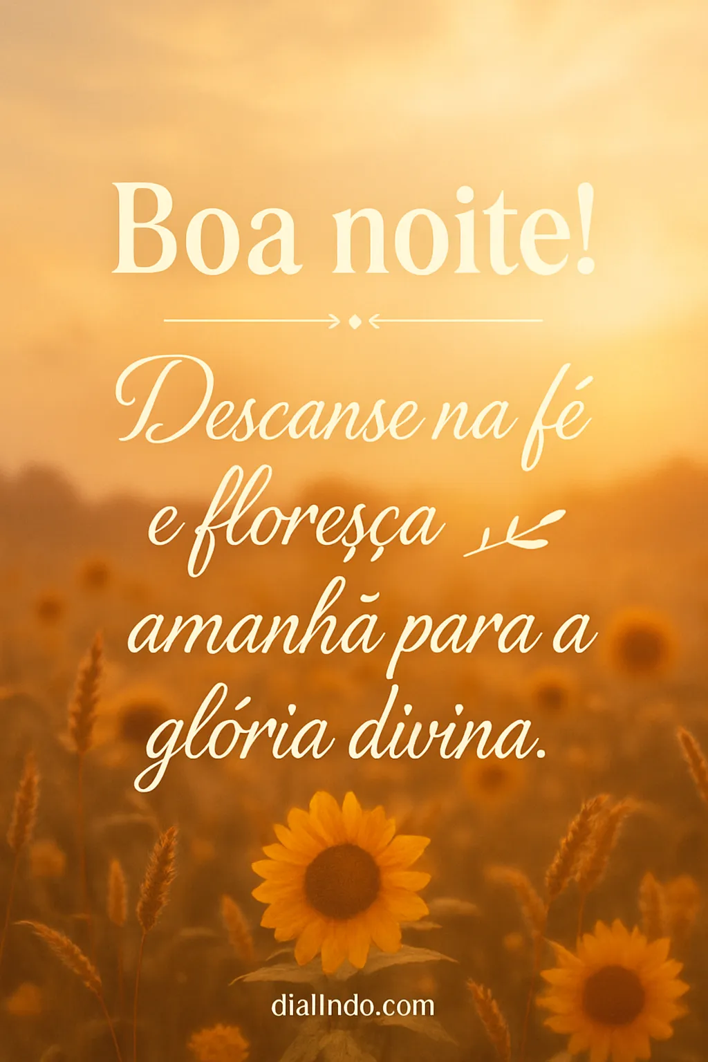 Fé Adormecida, Florescer Glorioso.