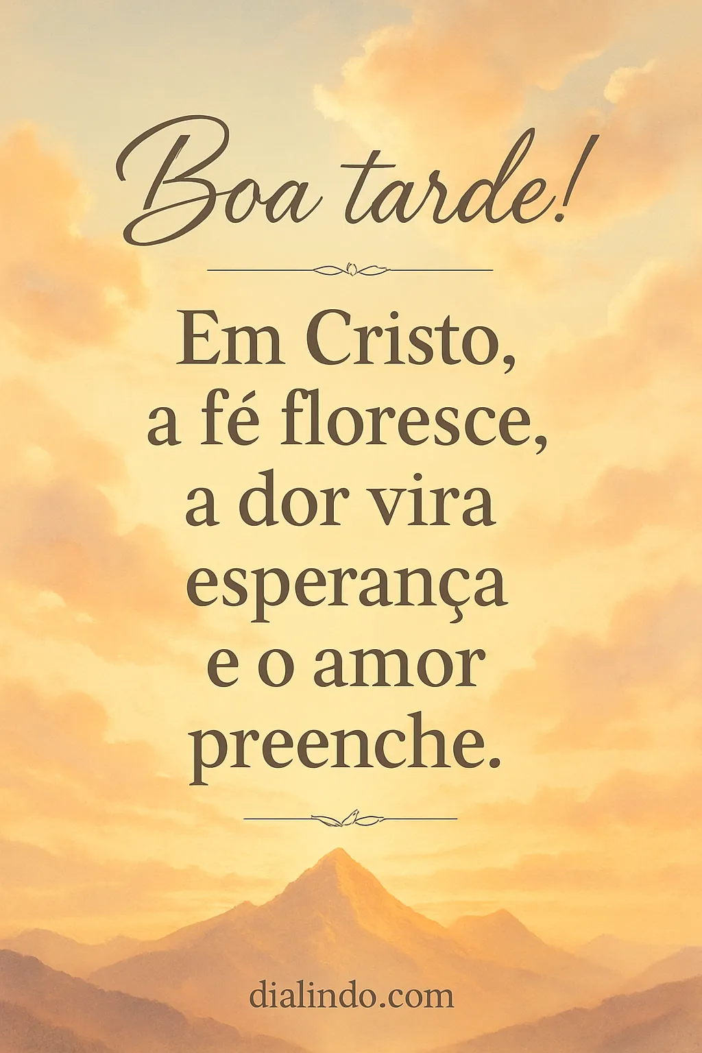Cristo: Florescer, Esperança e Amor.