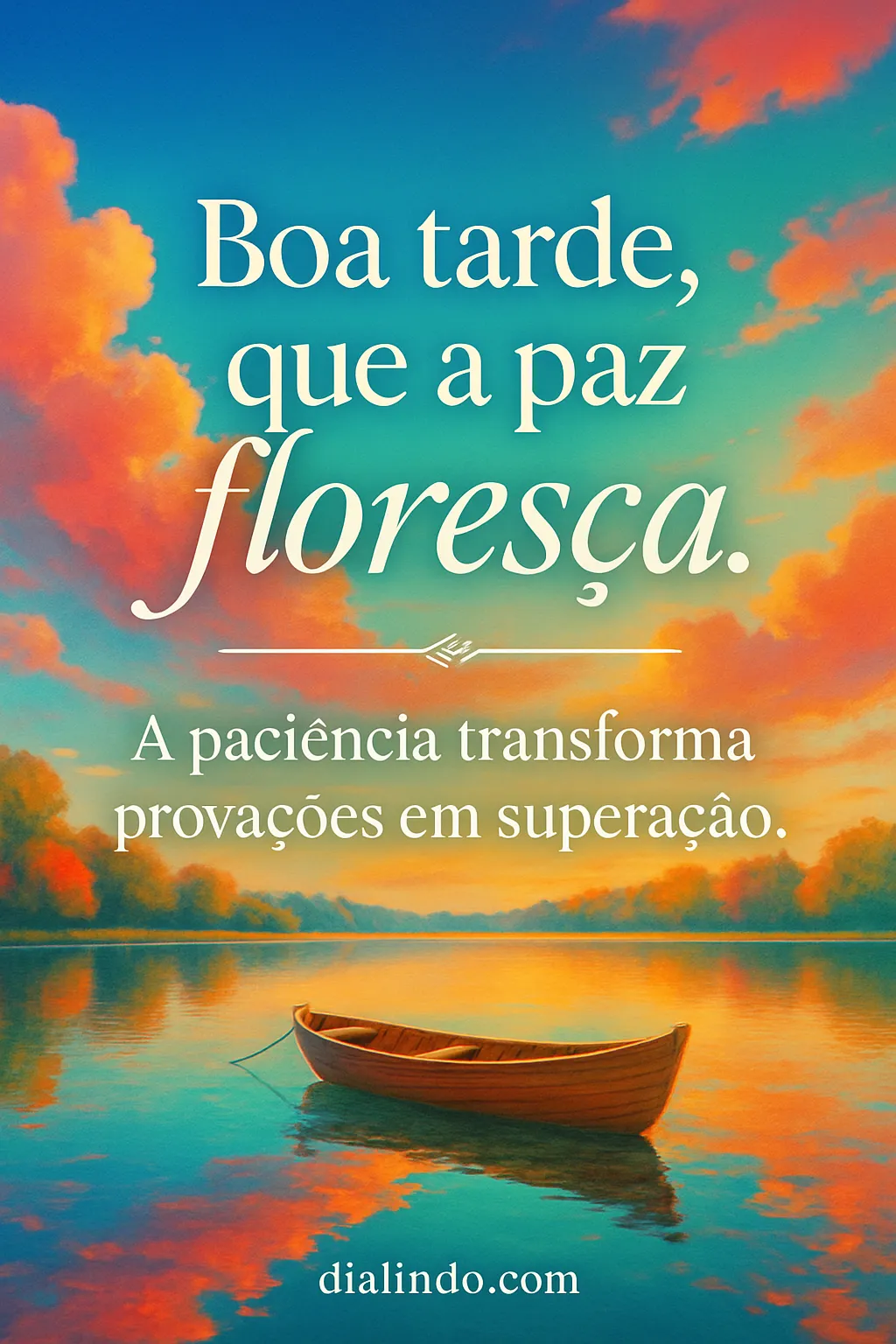 Paz florida: paciência supera.