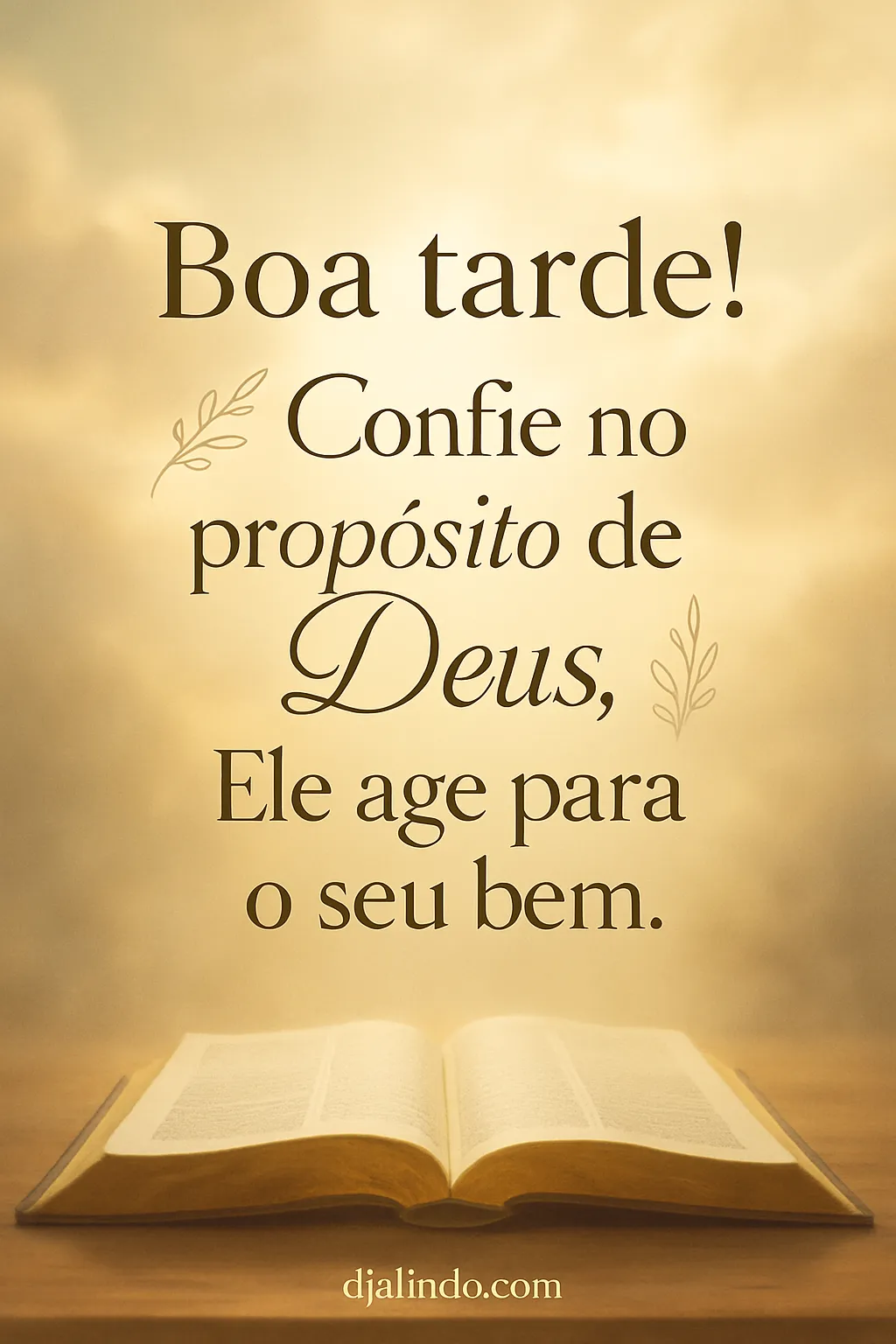 Deus age, seu bem chega.