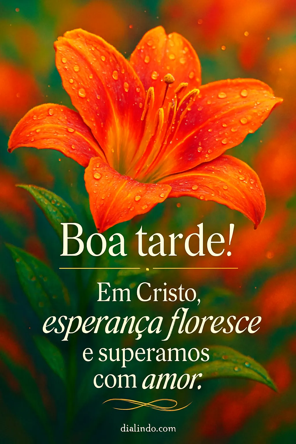 Amor florescido em esperança.