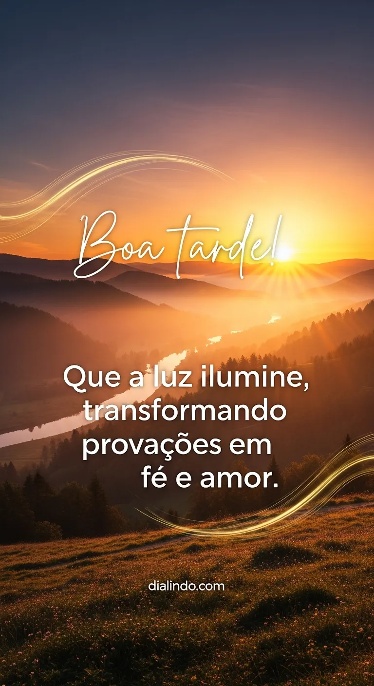 Luz, fé, amor transmutando provações.
Esperança: Provações em Luz.