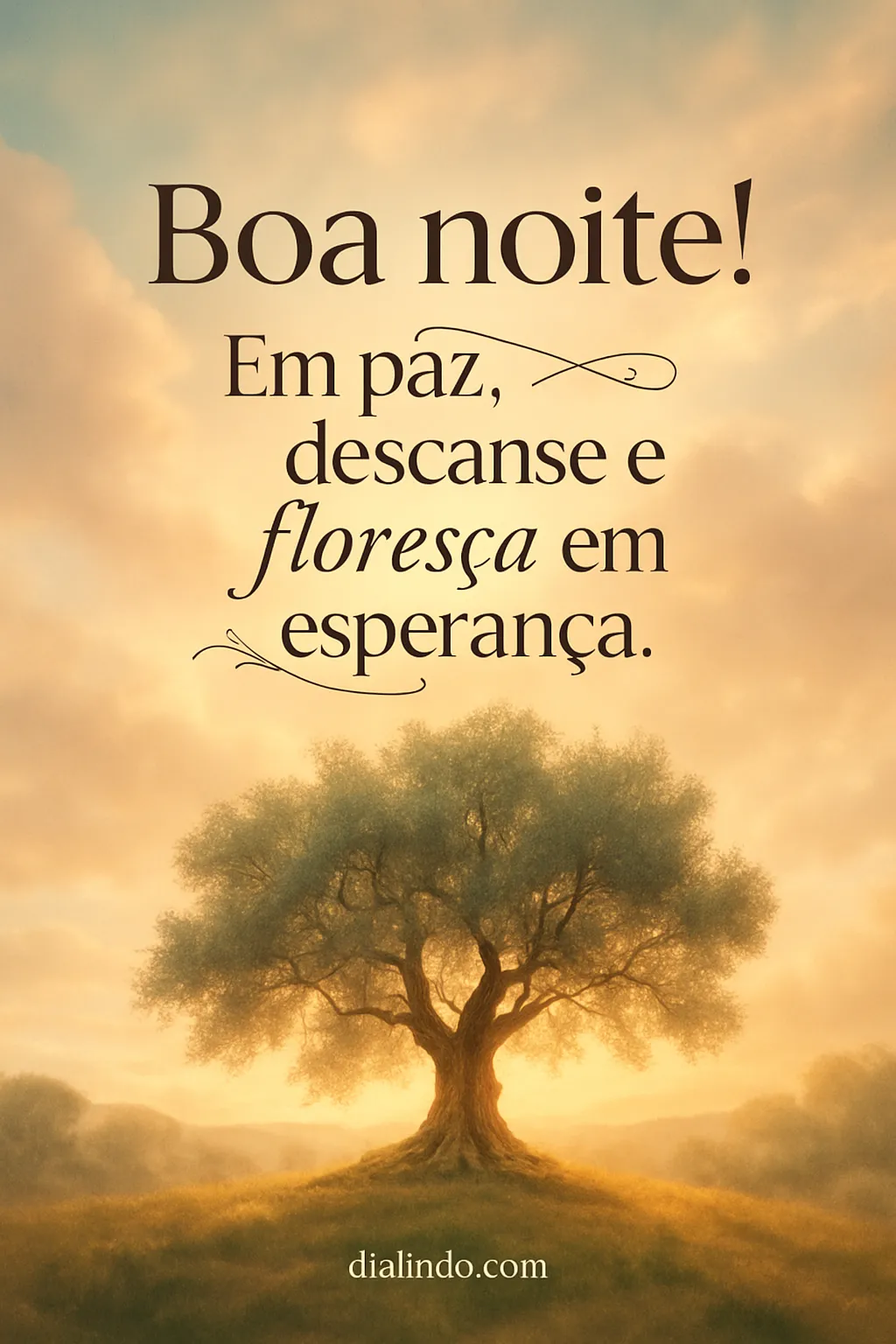 Paz, Descanso e Florescer da Esperança.