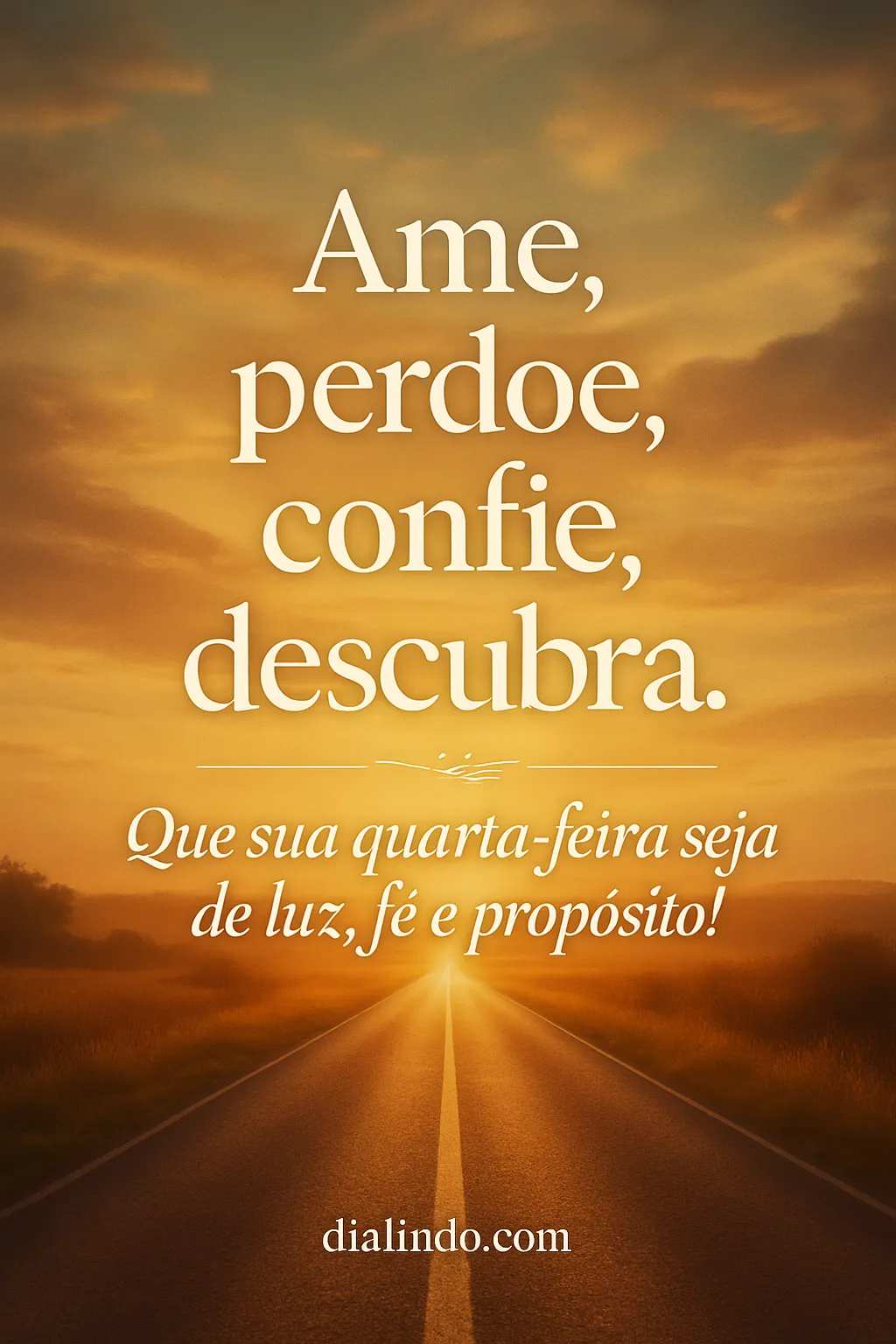 Quarta-feira: Amar, Crer, Rumo