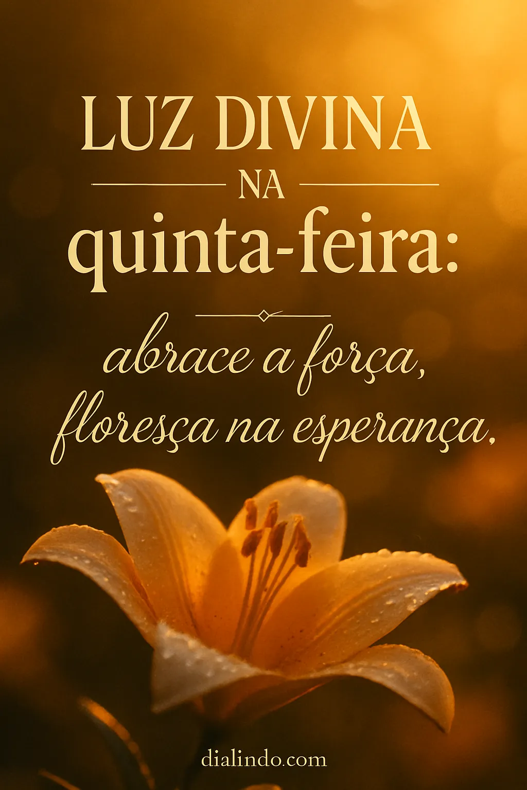 Quinta-Feira: Florescer Divino