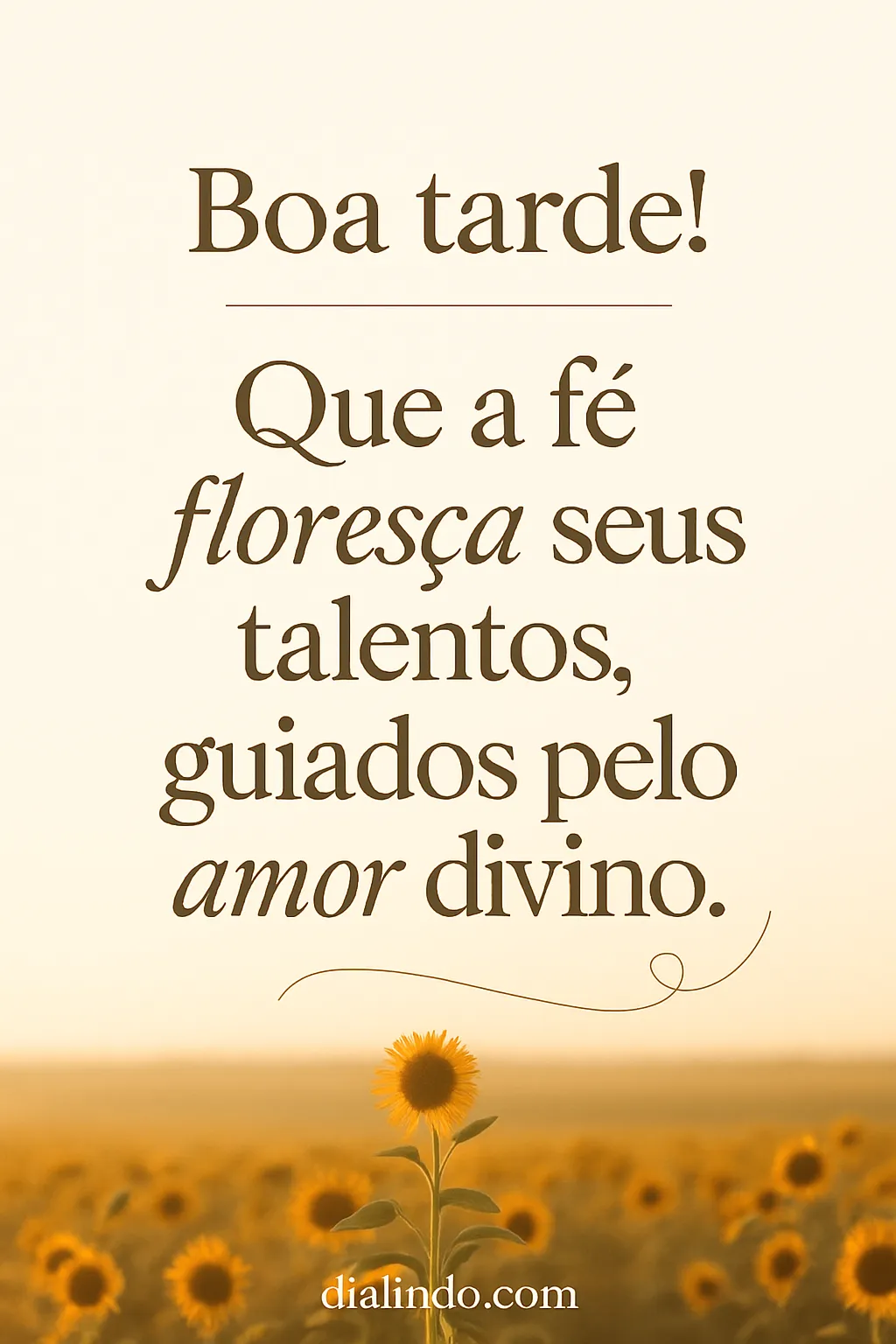 Florescer talentos no amor divino