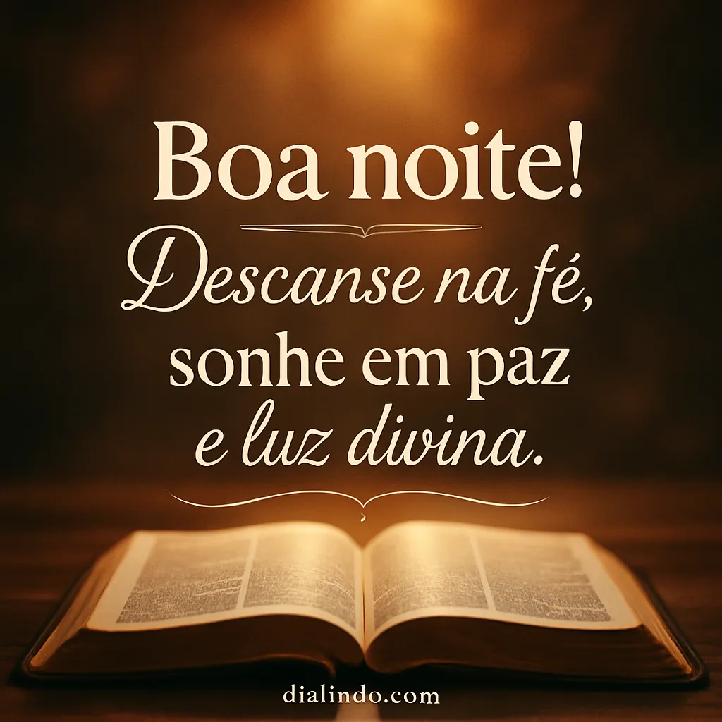 Bênçãos noturnas: fé, paz.