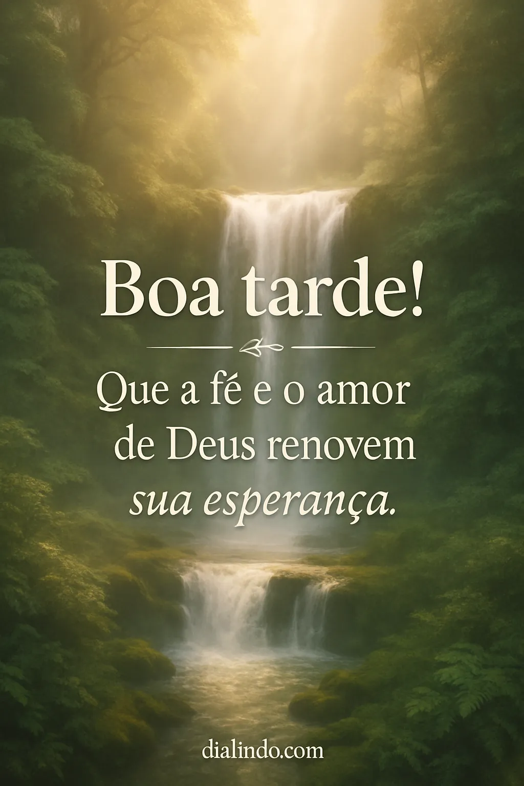 Esperança renovada em Deus.