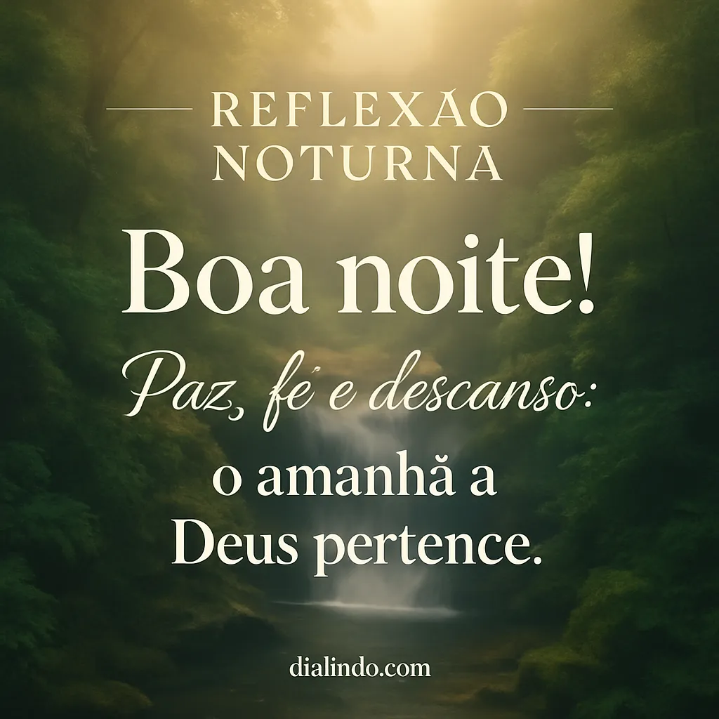 Amanhã repousa em mãos divinas. - Mensagem inspiradora