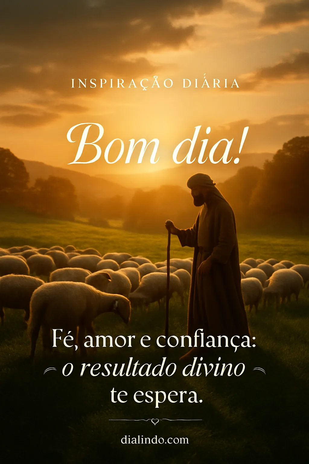 Divino aguarda a fé amada.