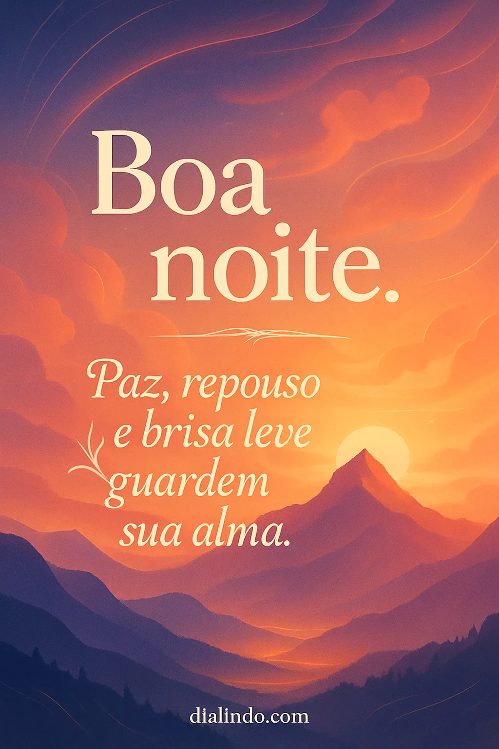 Alma serena em brisa leve. - Mensagem inspiradora