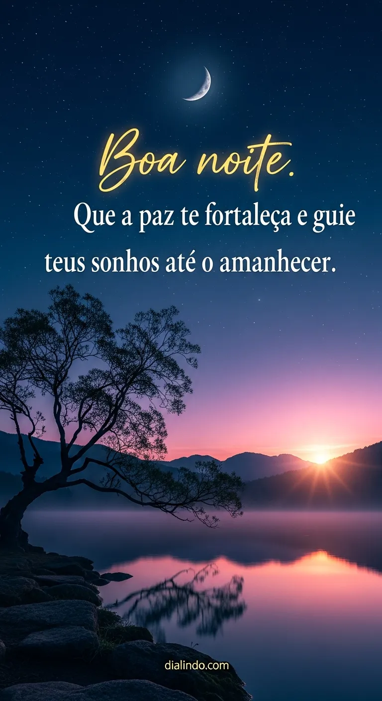 Paz noturna, sonhos guiados - Mensagem inspiradora