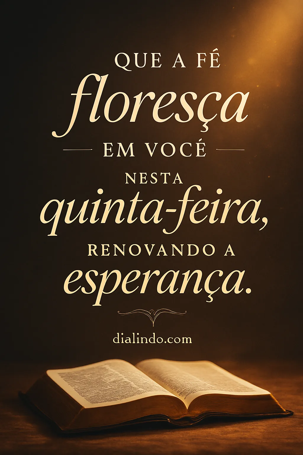 Quinta-Feira: Esperança Reflorescida.