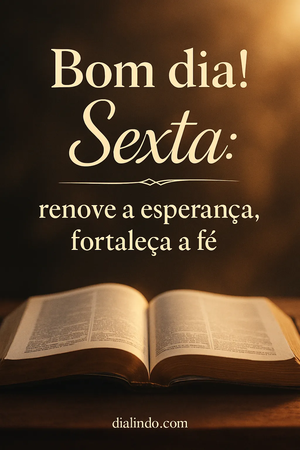 Sexta: Fé Renovada Amanhece.