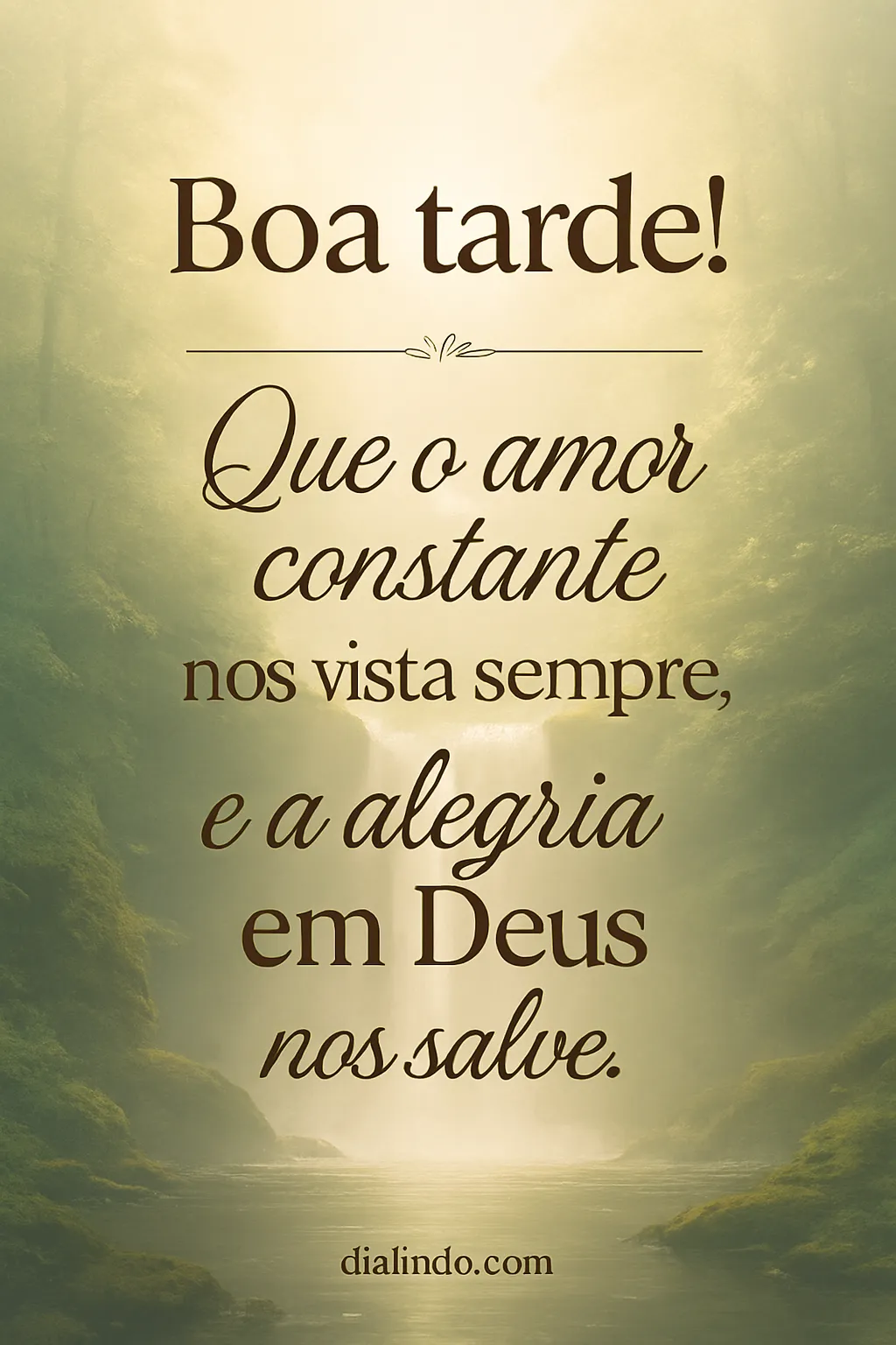 Amor veste, alegria salva.