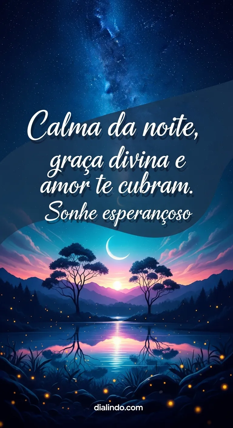 Noite serena, sonhos de graça.