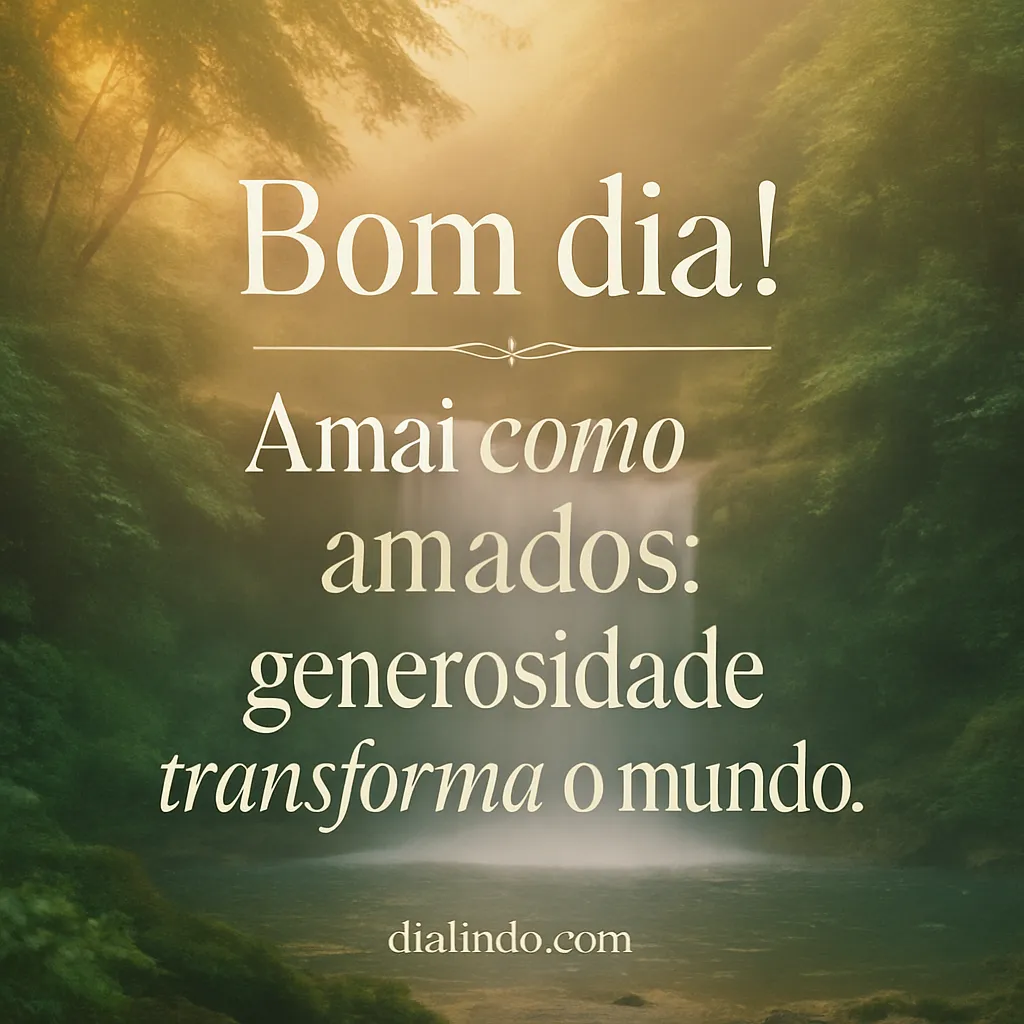 Amor doado, mundo mudado.