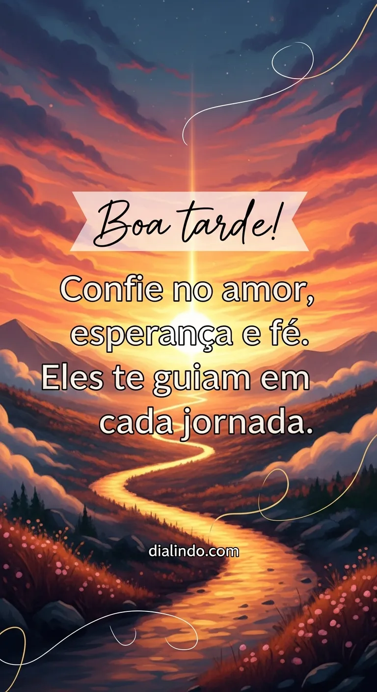 Amor, fé, esperança: seu roteiro.