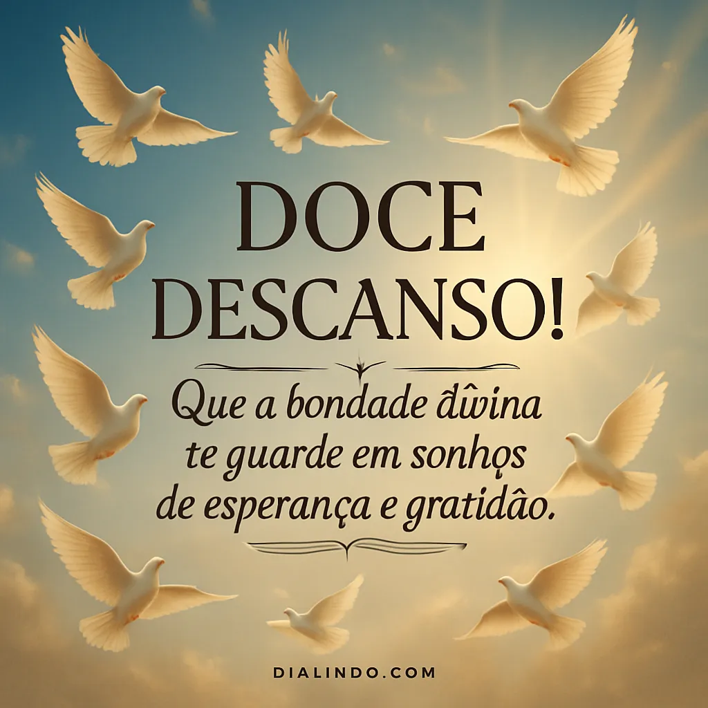 Esperança, gratidão, sono abençoado. - Mensagem inspiradora