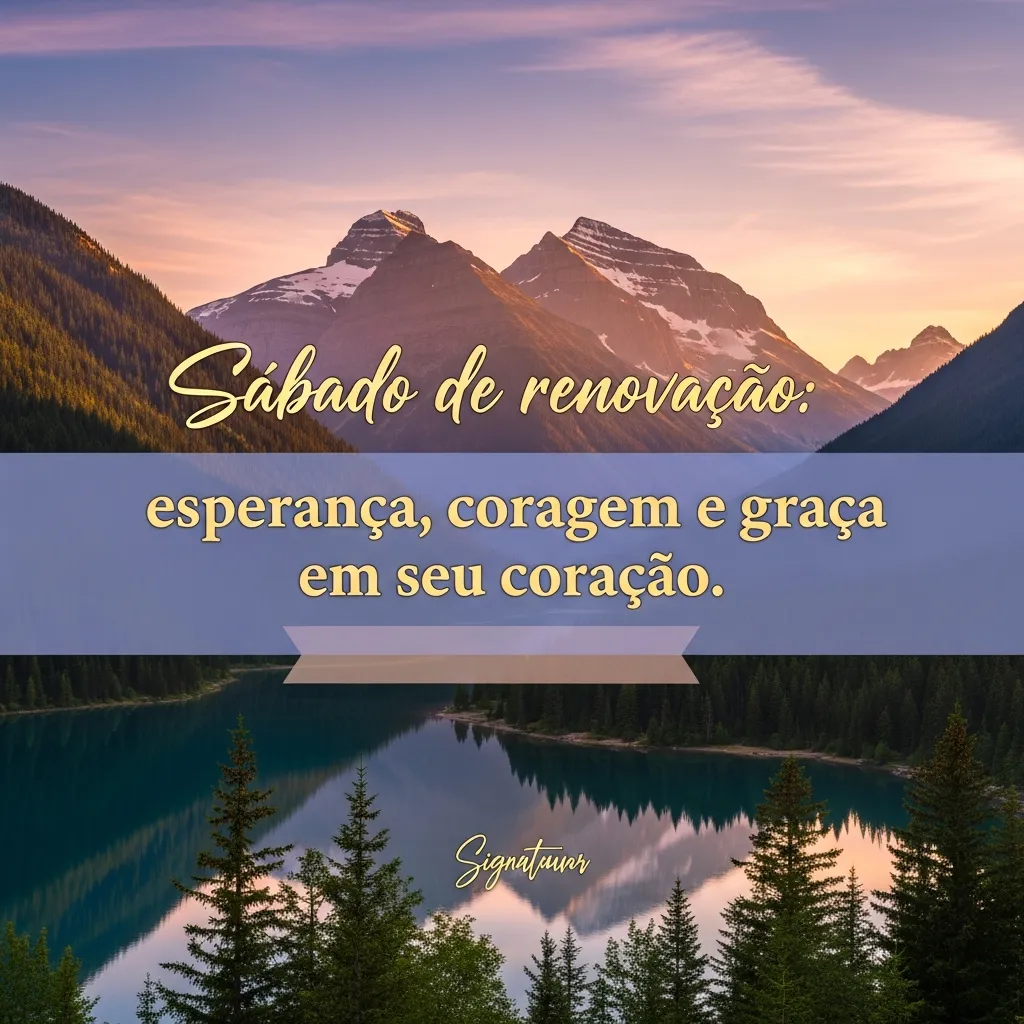 Sábado: Coração Refeito.