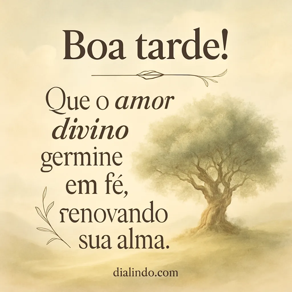 Alma renovada, amor germinado. - Mensagem inspiradora