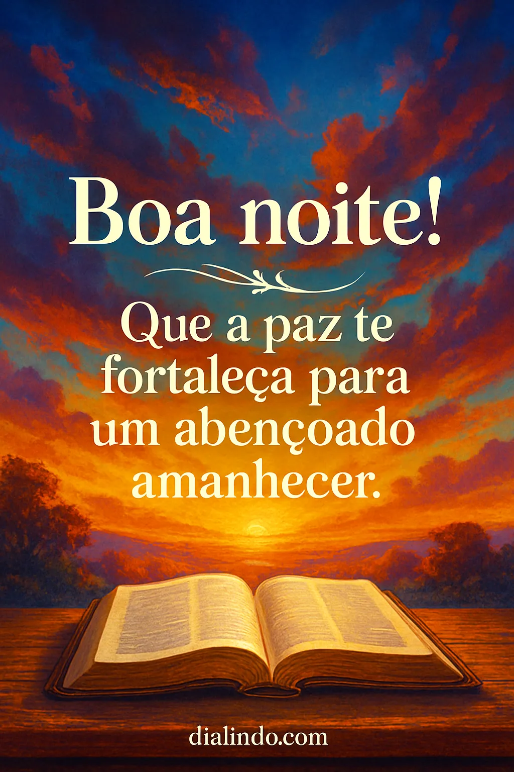Paz noturna, alvorecer fortalecido. - Mensagem inspiradora